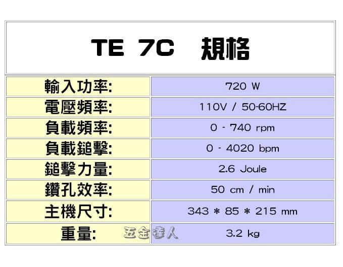 TE7-C,鎚鑽