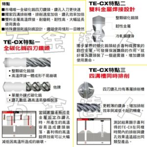 TE-CX 2,四溝鑽頭,五金工具